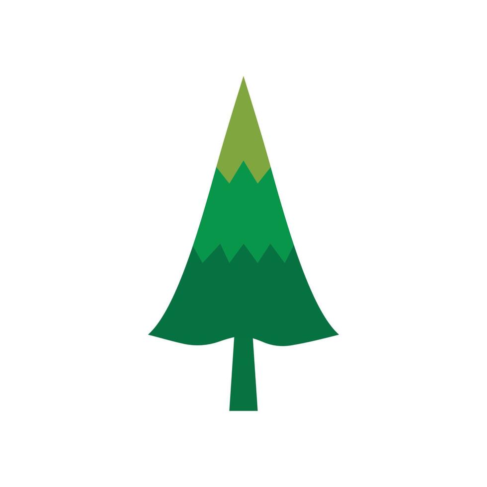 Pine tree illustration vector flat design template