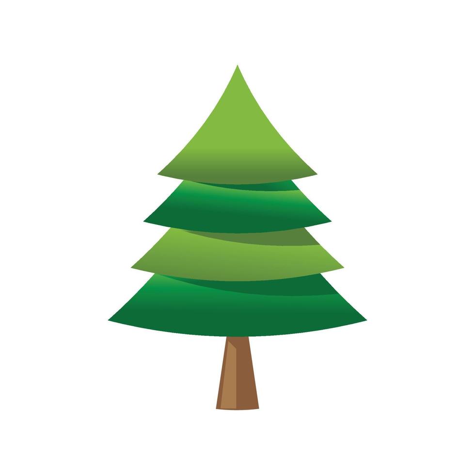 plantilla de diseño plano de vector de ilustración de árbol de pino