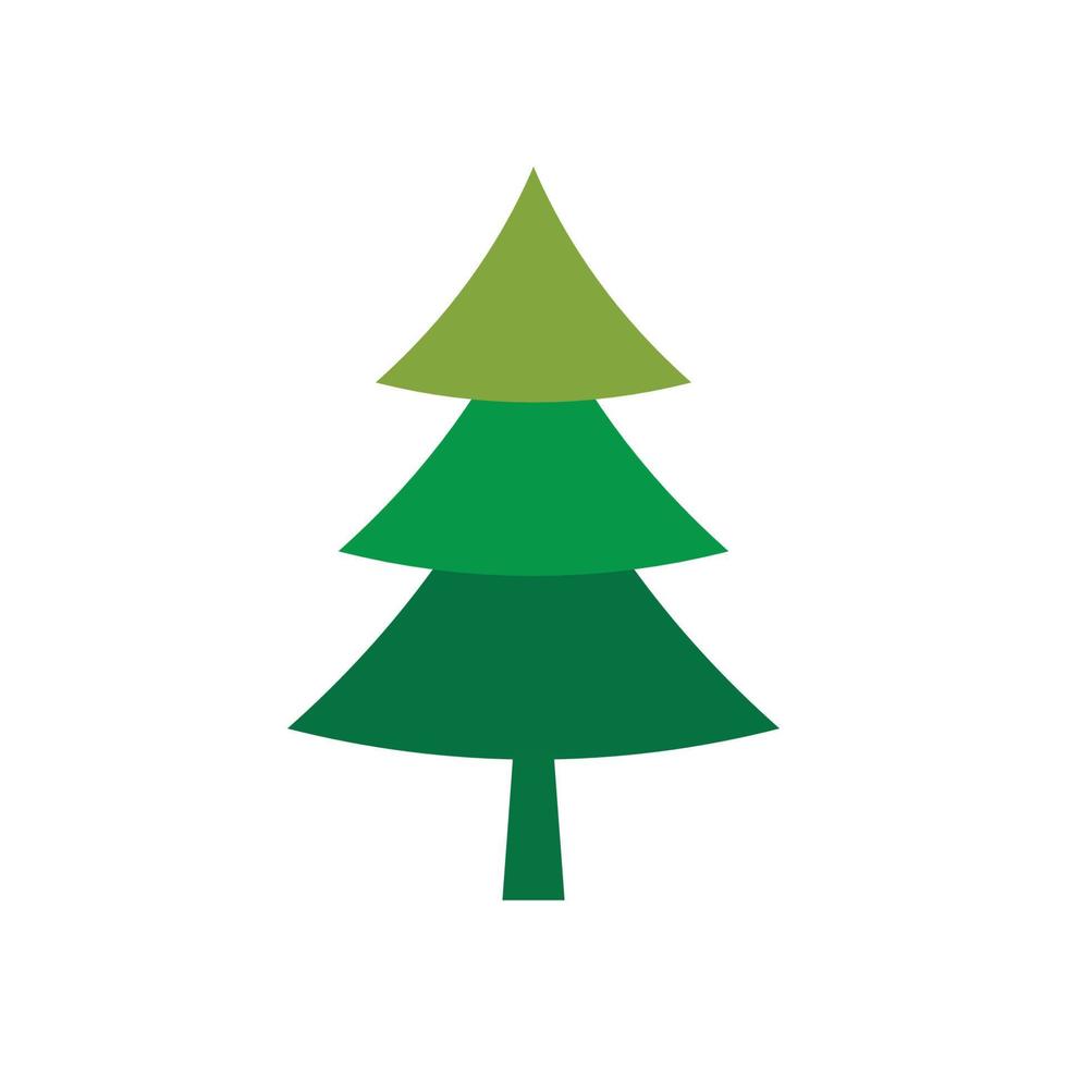 Pine tree illustration vector flat design template