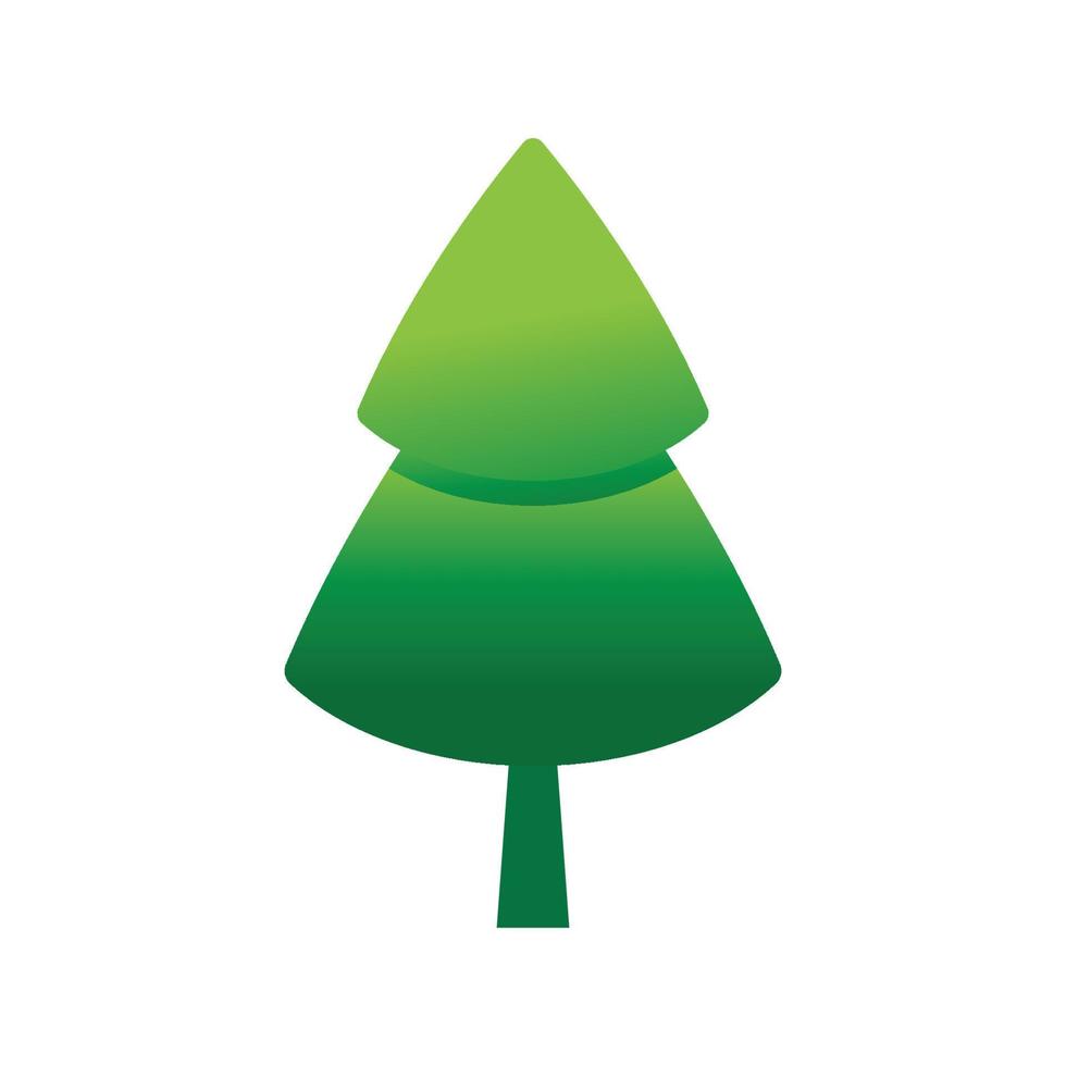 plantilla de diseño plano de vector de ilustración de árbol de pino