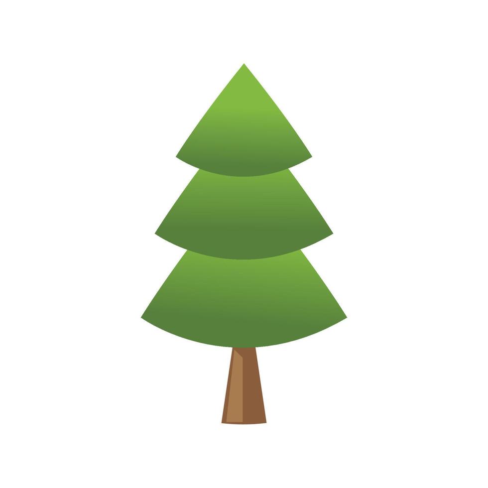 Pine tree illustration vector flat design template