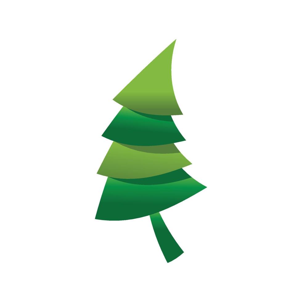 Pine tree illustration vector flat design template