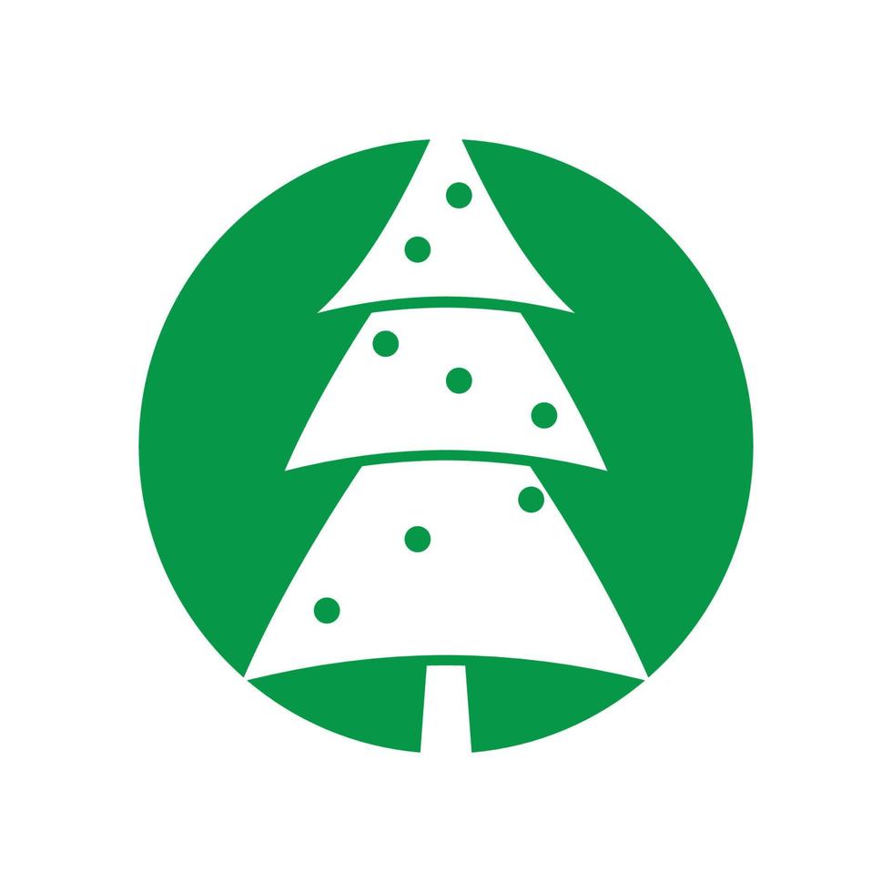 Pine tree illustration vector flat design template