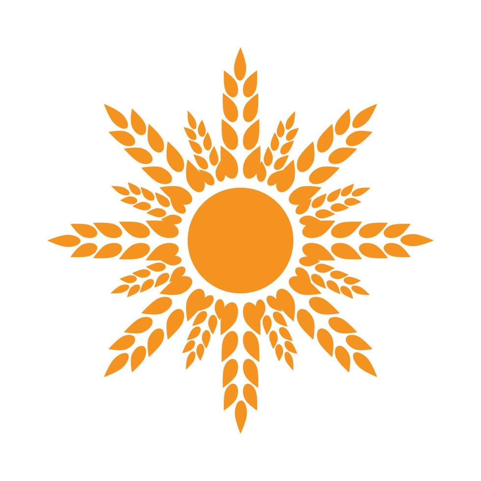 plantilla de icono de vector de logotipo de ilustración de sol