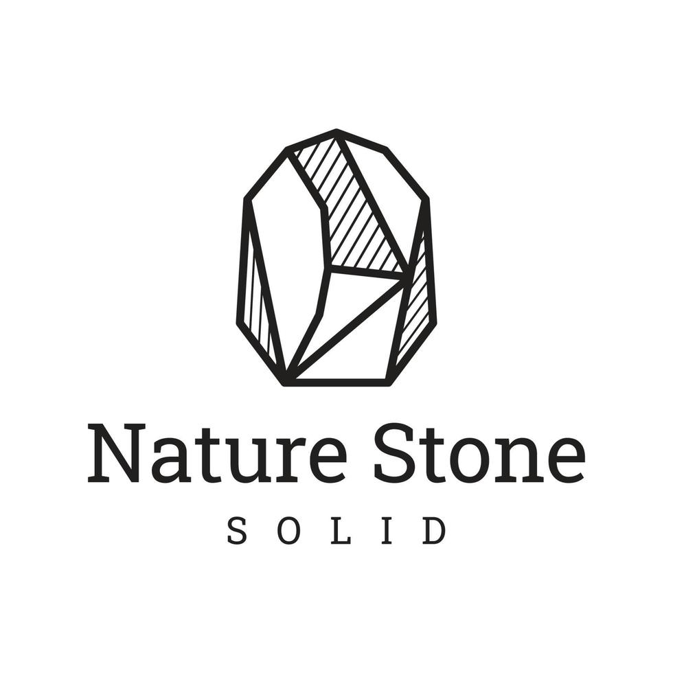 Natural stone silhouette abstract logo creative template design with outline. Logo for business, company, symbol. vector
