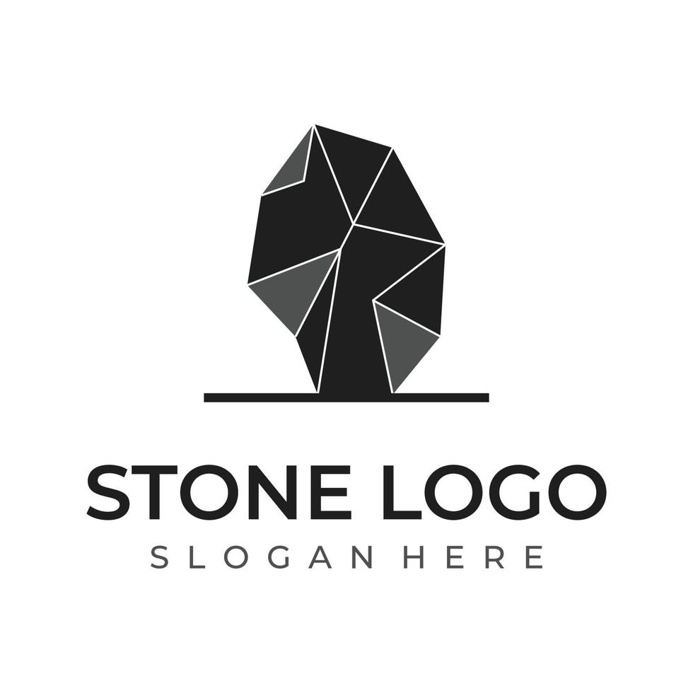 Natural stone silhouette abstract logo creative template design with outline. Logo for business, company, symbol. vector