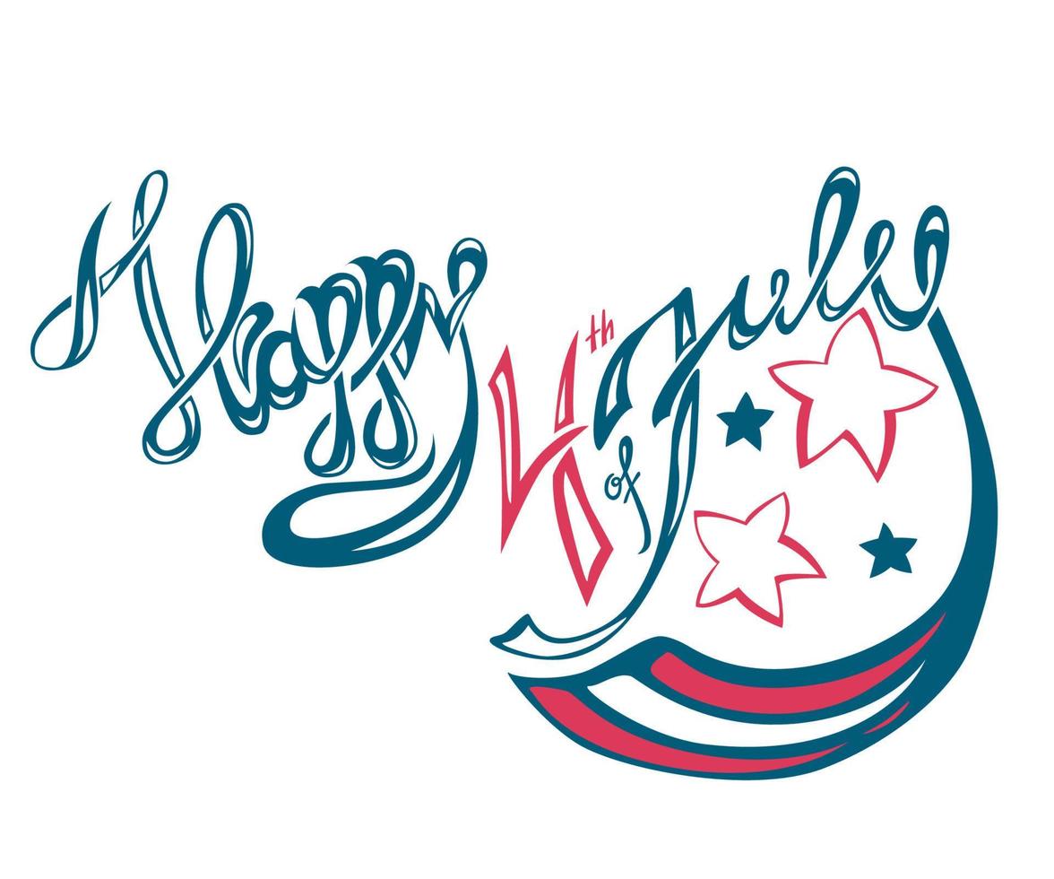 Happy 4th of July Lettering vector
