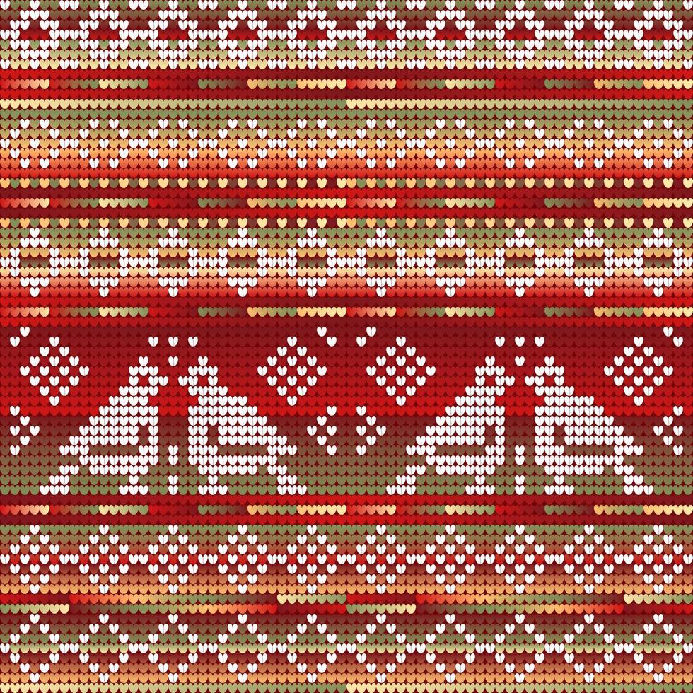 Red Gradient Colors Pattern of Christmas Knitting vector