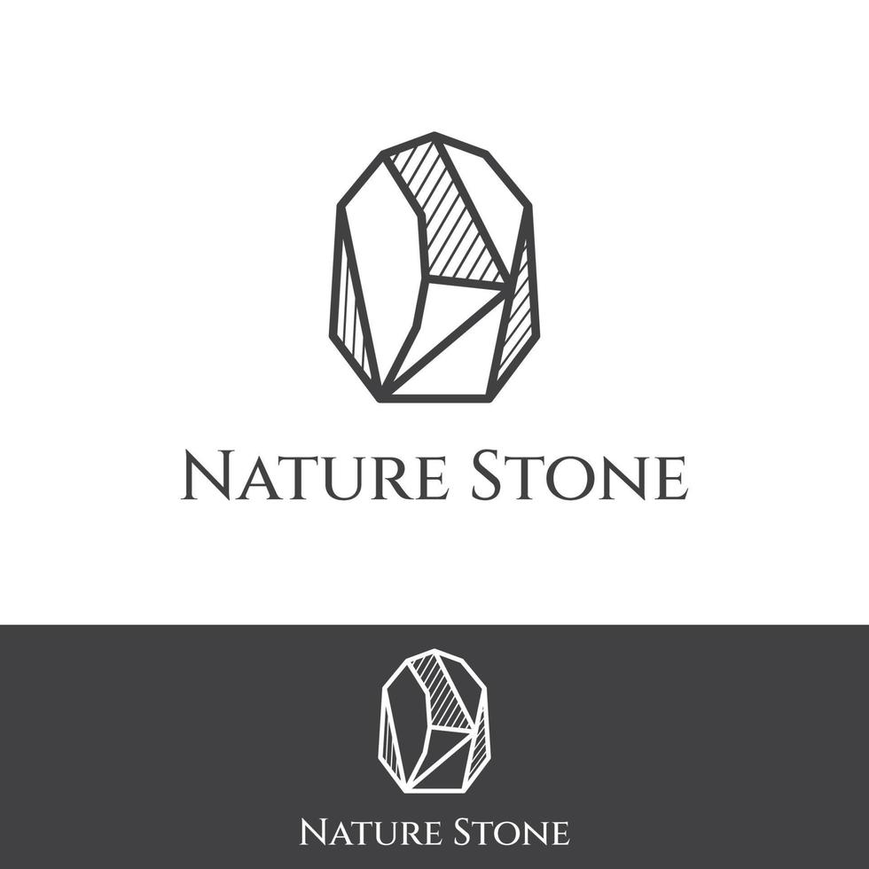 Natural stone silhouette abstract logo creative template design with outline. Logo for business, company, symbol. vector