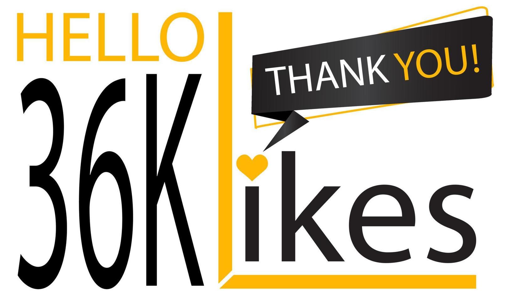 Thanks 36k Design likes. Celebrating 36000 or thirty six thousand likes. Vector illustration.