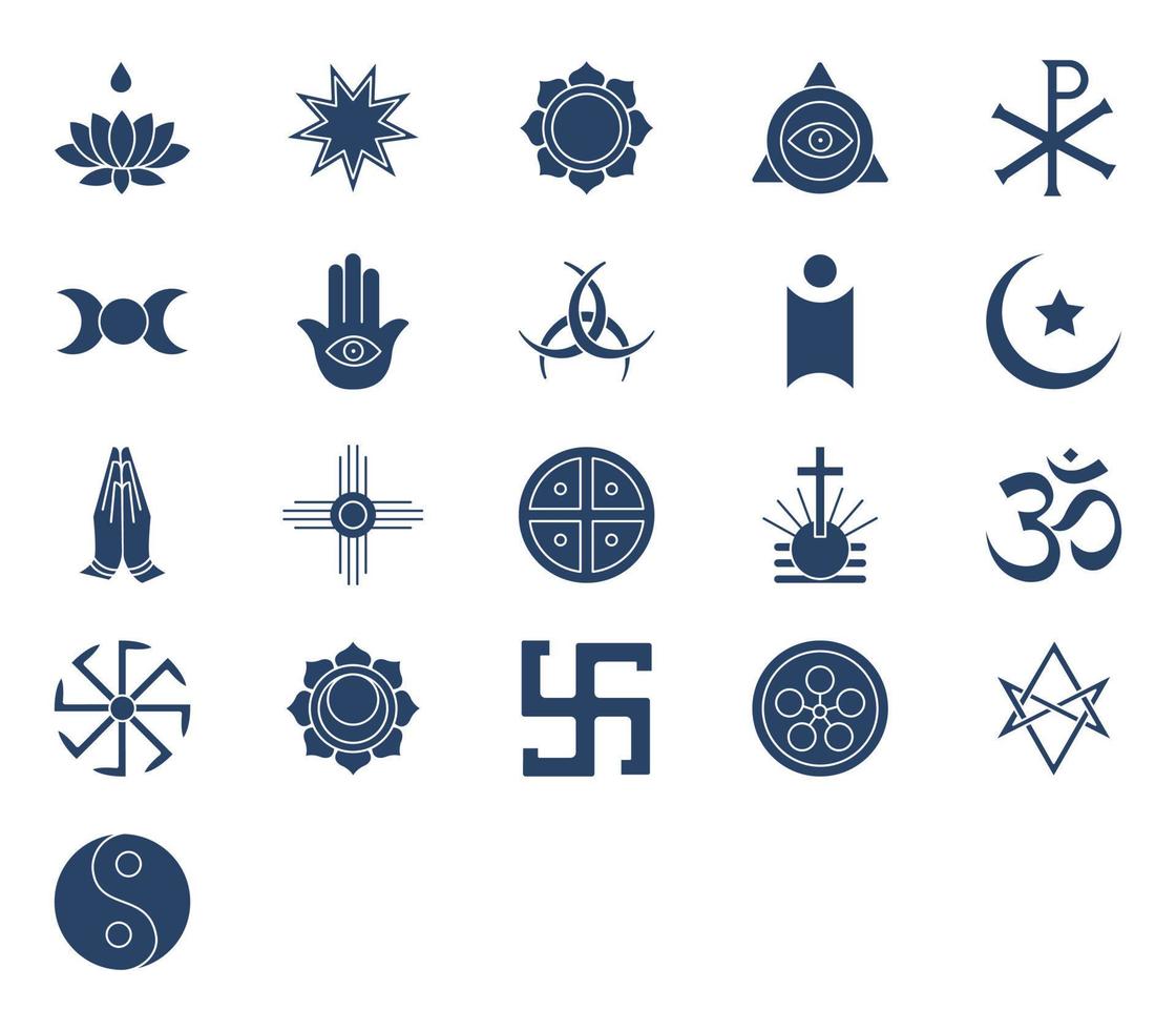 conjunto de iconos de símbolos de cultura vector