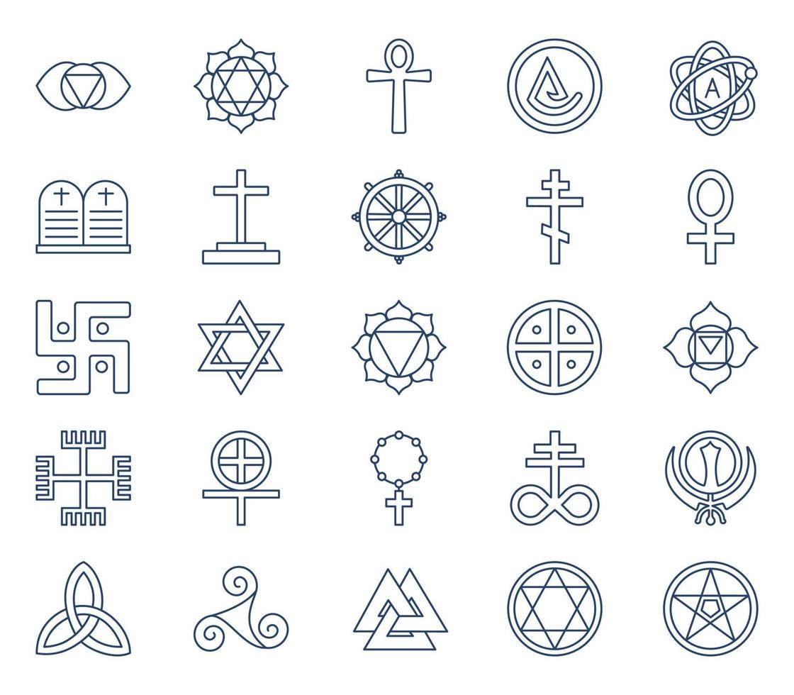 Culture Symbols icon set vector