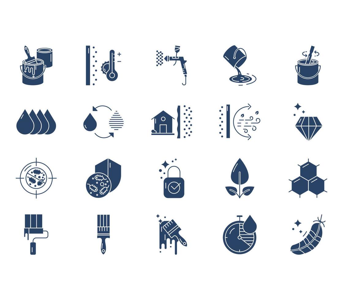 Wall Paint and painter icon set 12702648 Vector Art at Vecteezy