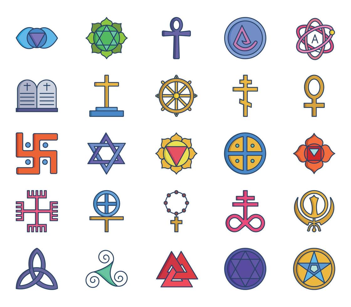 Culture Symbols icon set vector