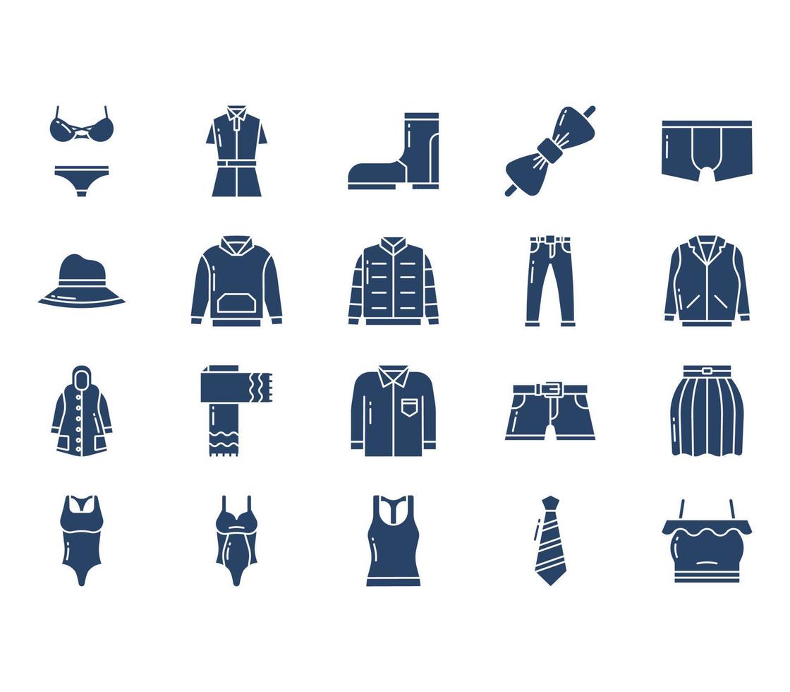 Clothes and Fashion dress icon set vector