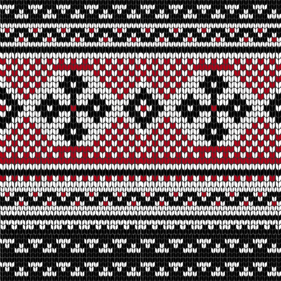 Folk knitting pattern with cross vector
