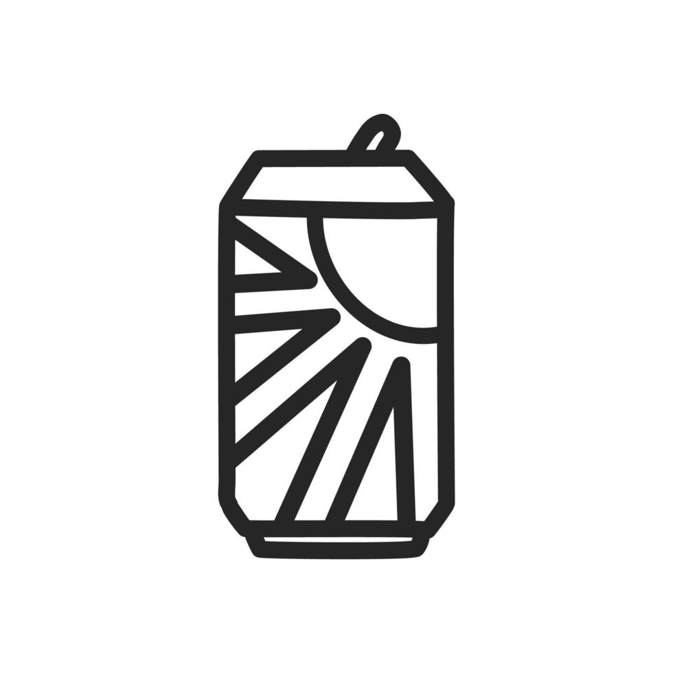 icono de contorno de lata de refresco, vector. vector