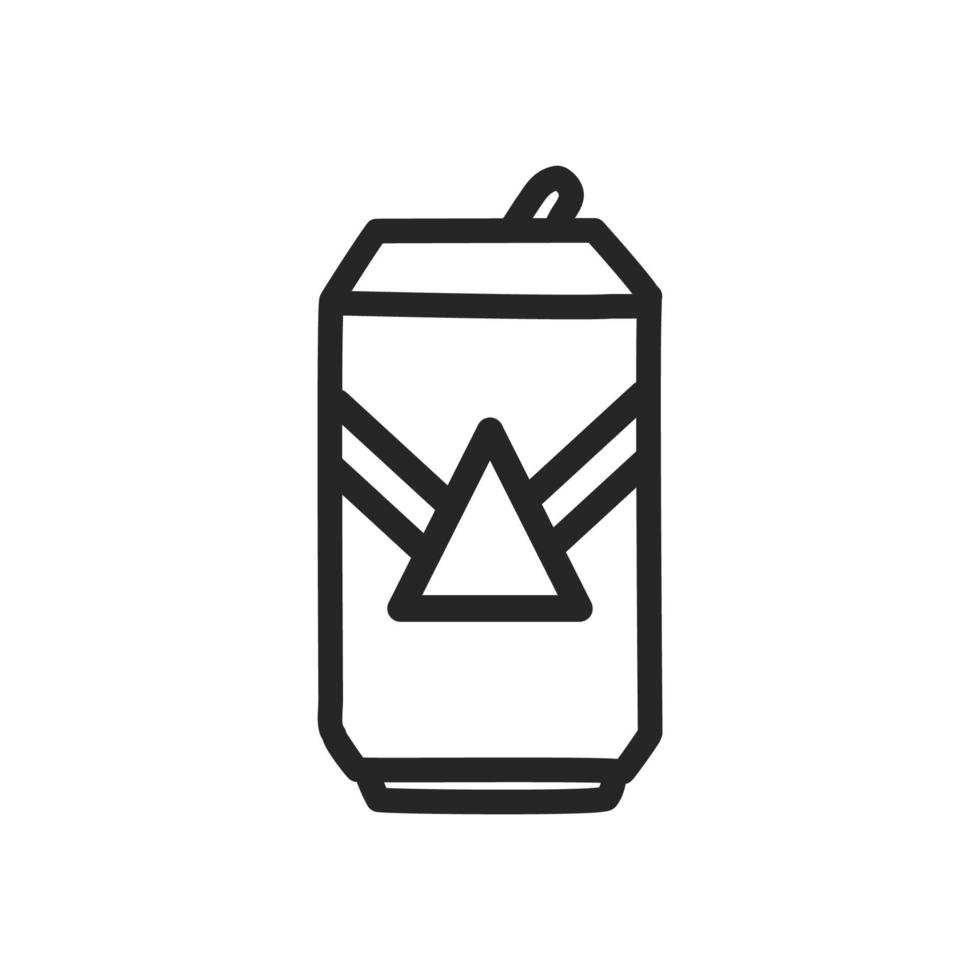 icono de contorno de lata de refresco, vector. vector