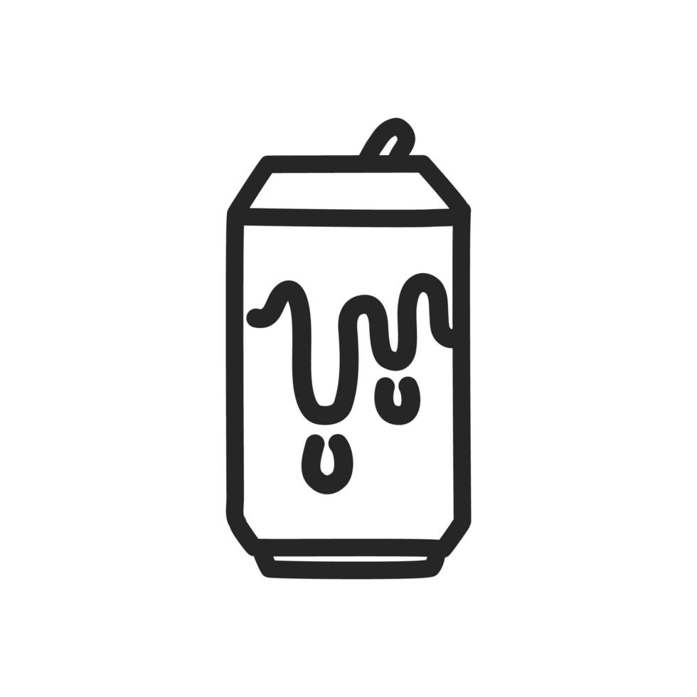 icono de contorno de lata de refresco, vector. vector