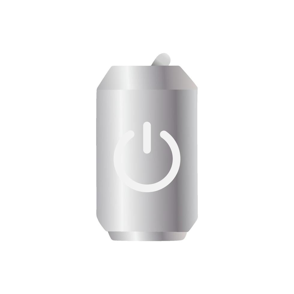 Silver soda caned, Vector. vector