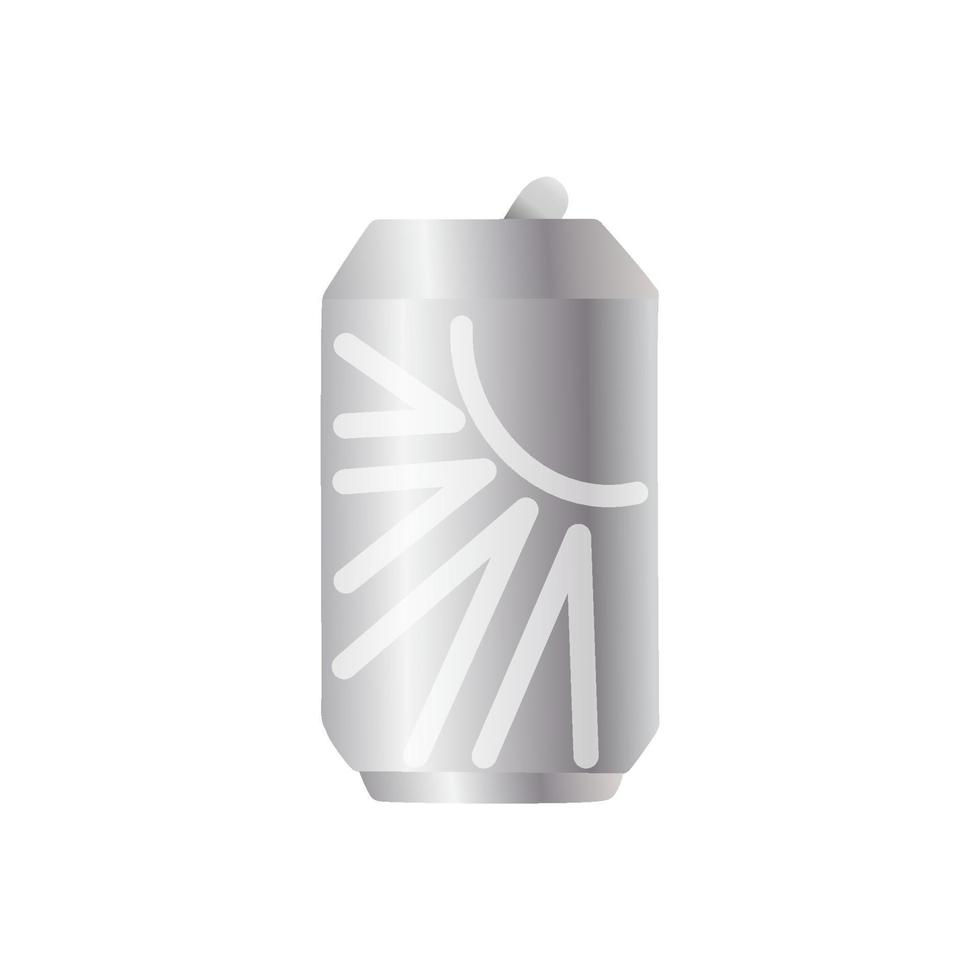 Silver soda caned, Vector. vector