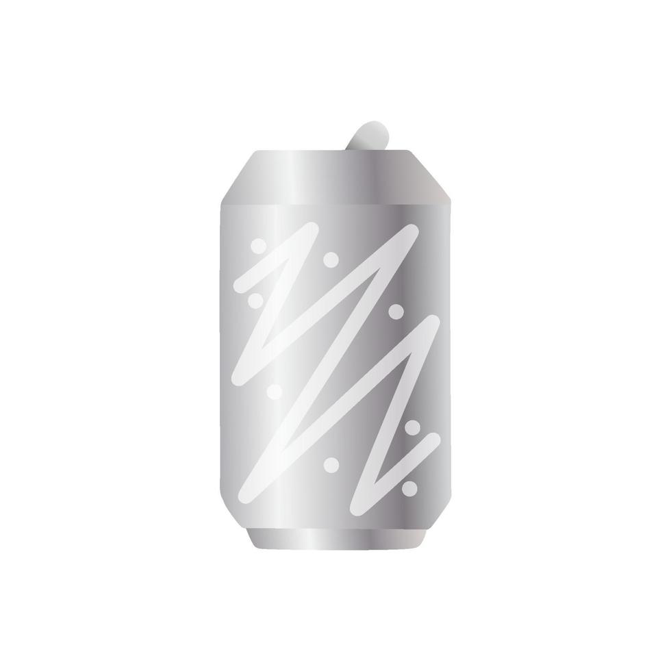 Silver soda caned, Vector. vector