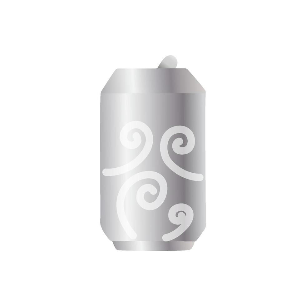 Silver soda caned, Vector. vector