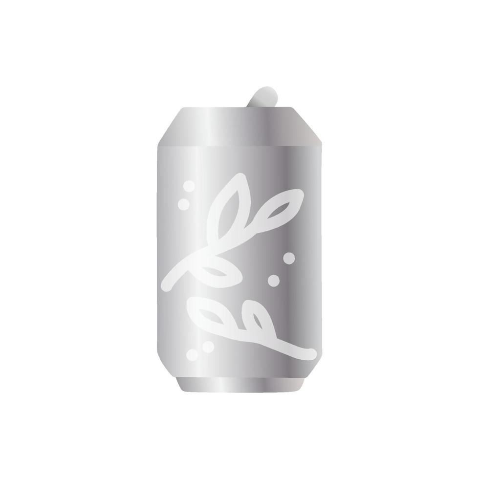 Silver soda caned, Vector. vector