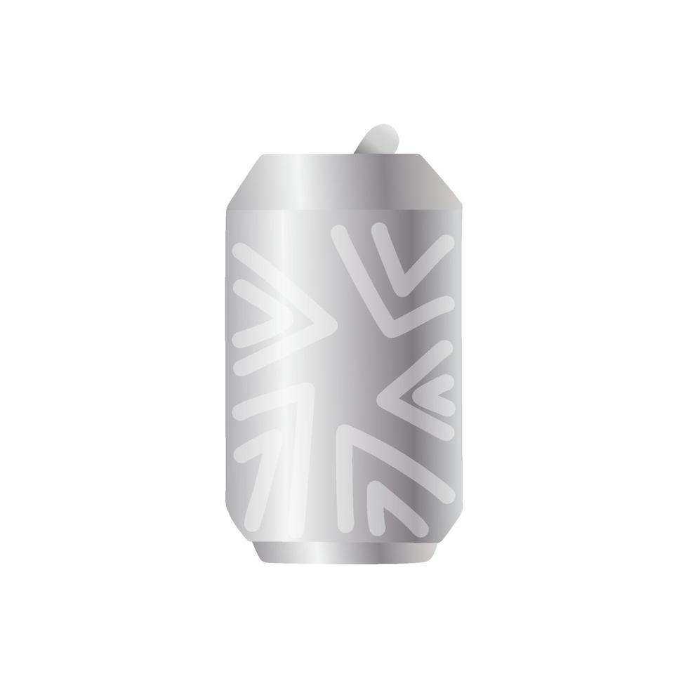 Silver soda caned, Vector. vector