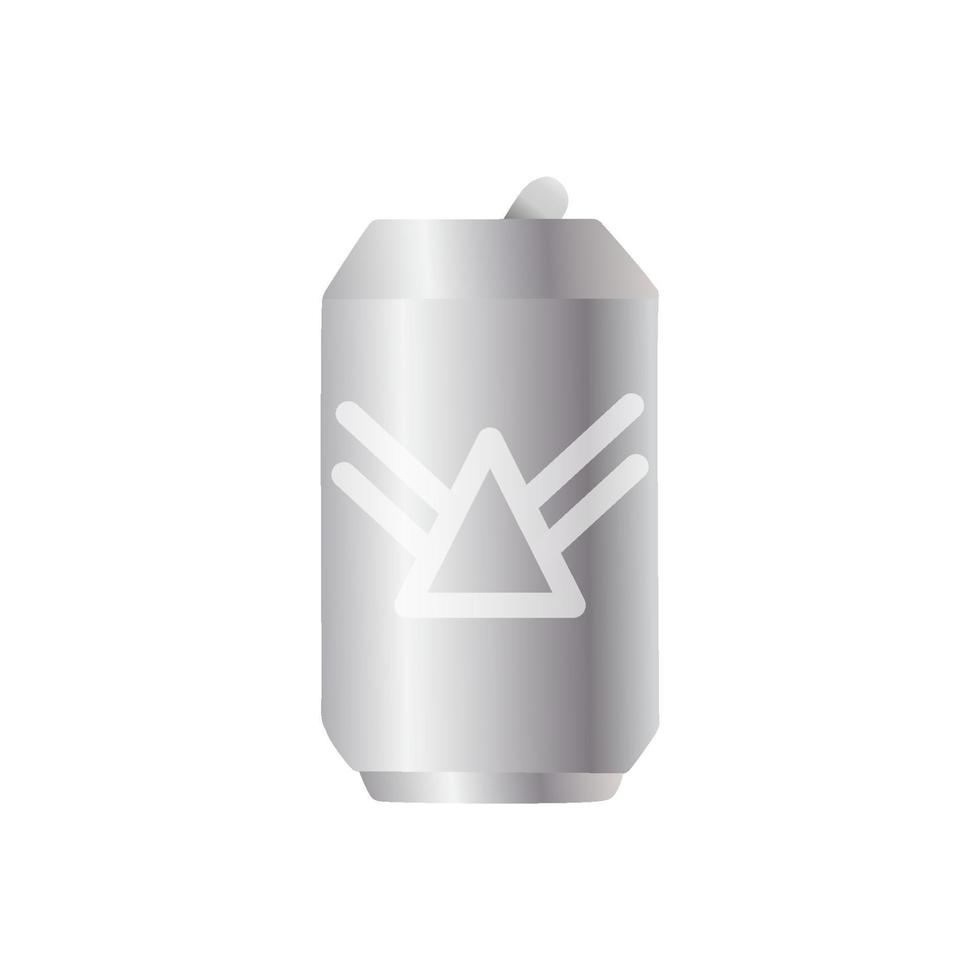 Silver soda caned, Vector. vector