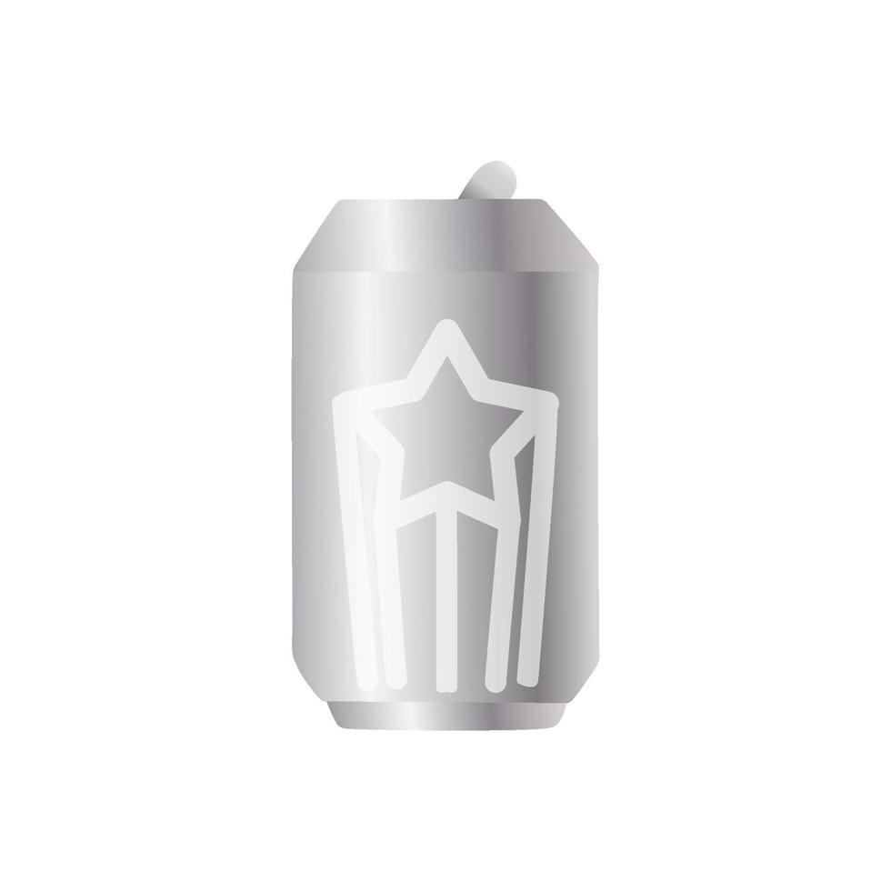 Silver soda caned, Vector. vector