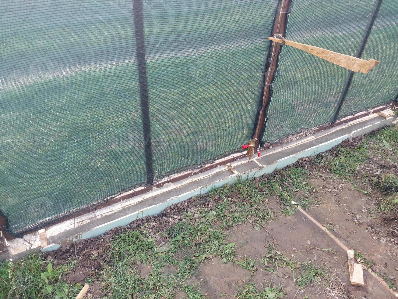 Construction of a strip foundation for a fence photo