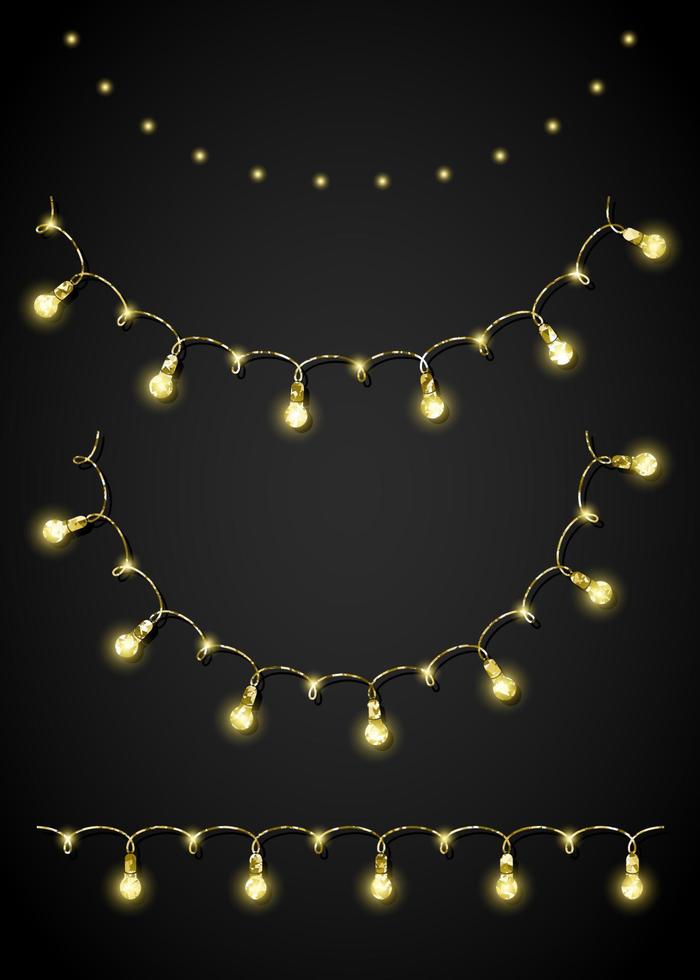 Glitter golden festoon and garland vector