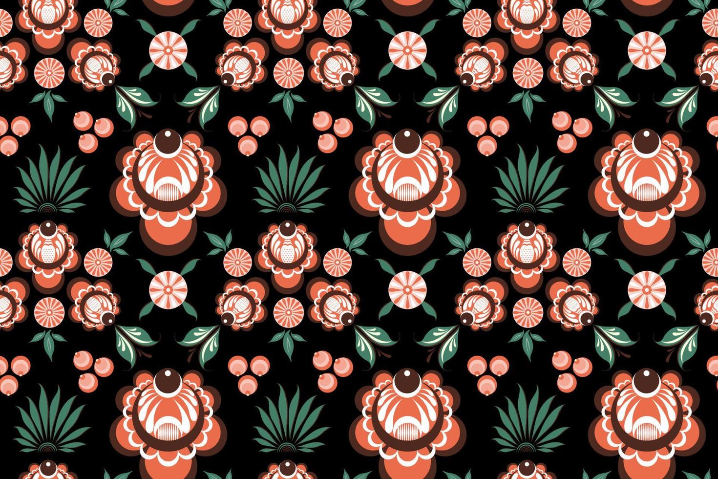 Russian folk dark seamless pattern vector