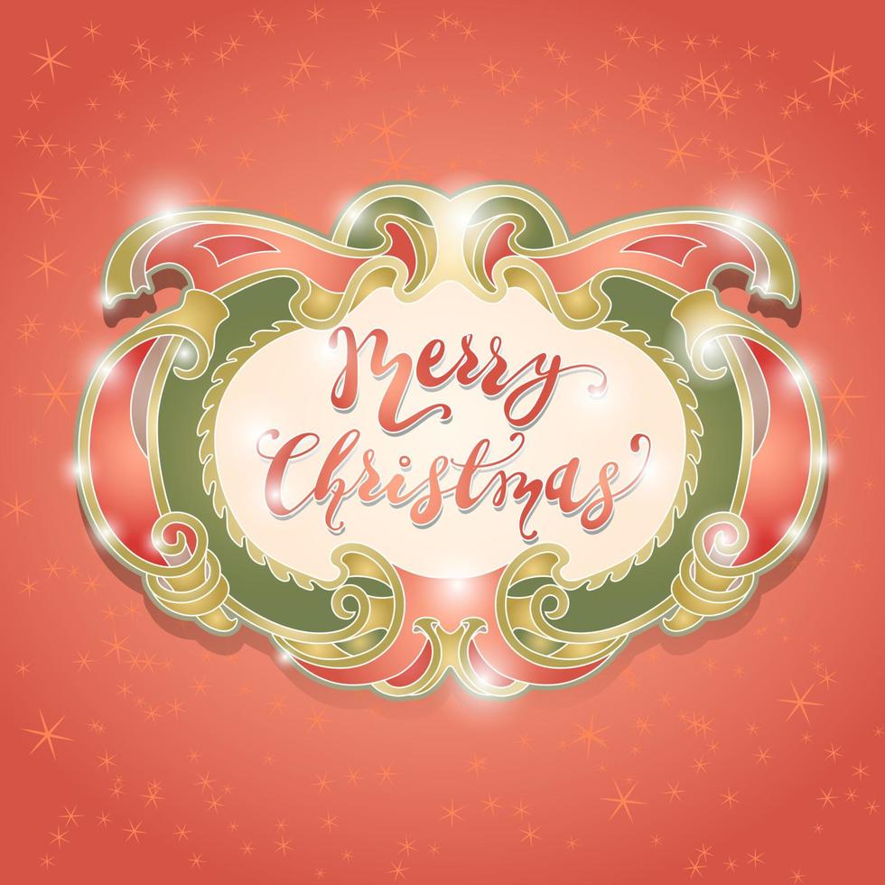 X-Mas Lettering Card with Cartouche vector