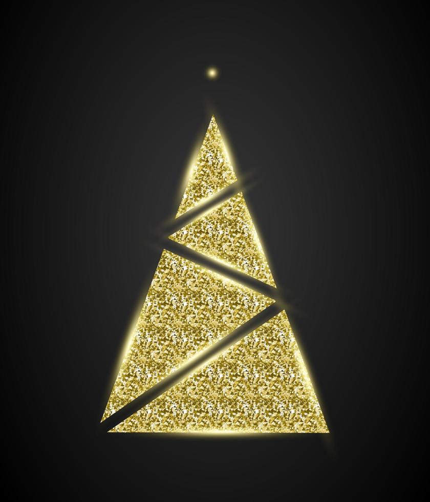 árbol de año nuevo con estilo brillo vector