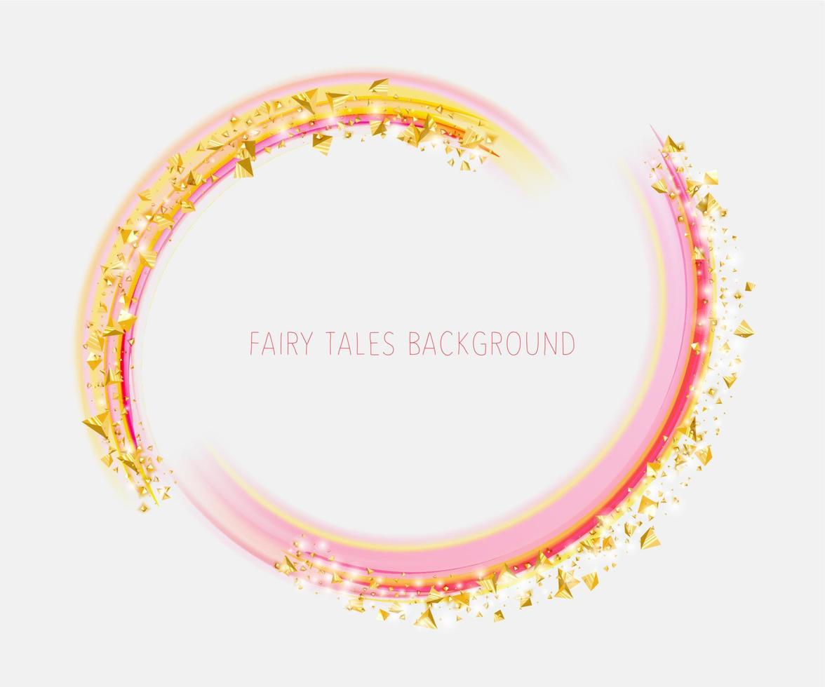 Golden pyramids dust on the pink arcs vector
