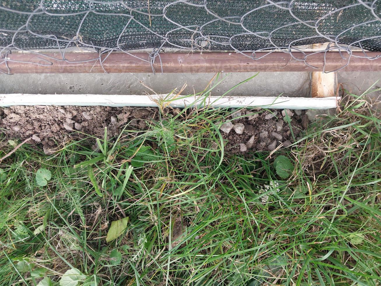 Construction of a strip foundation for a fence photo