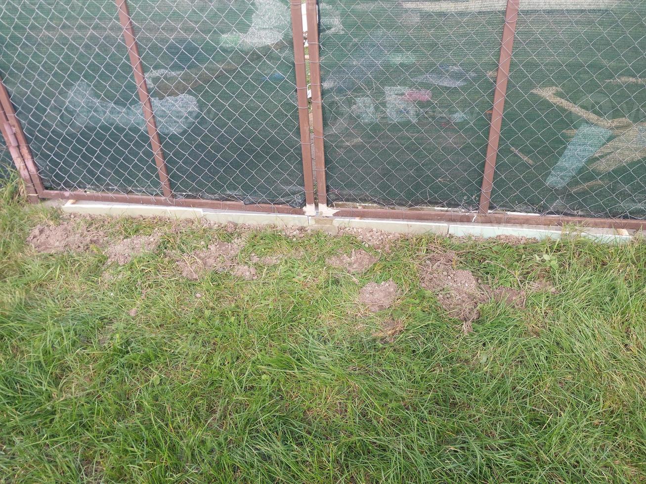 Construction of a strip foundation for a fence photo