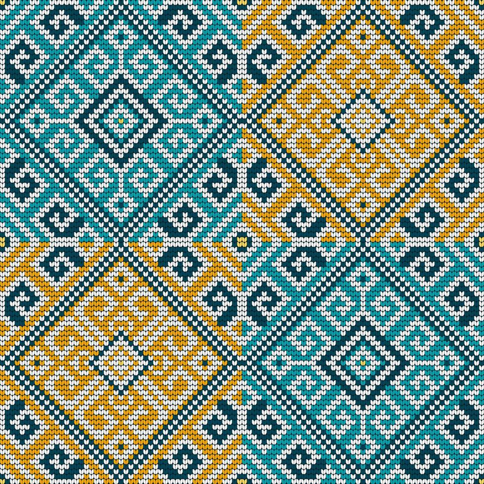Folk traditional knitting pattern vector