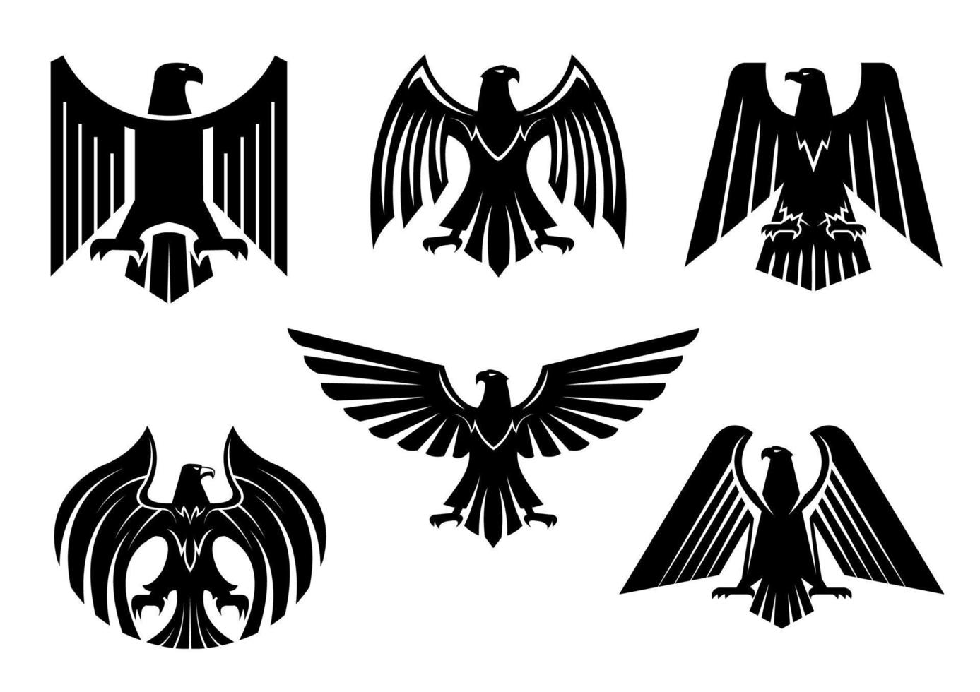 águila blasón vector aislado aves heráldicas iconos