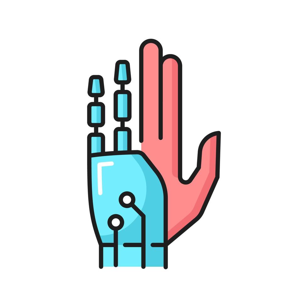 Artificial intelligence, future prosthesis icon vector