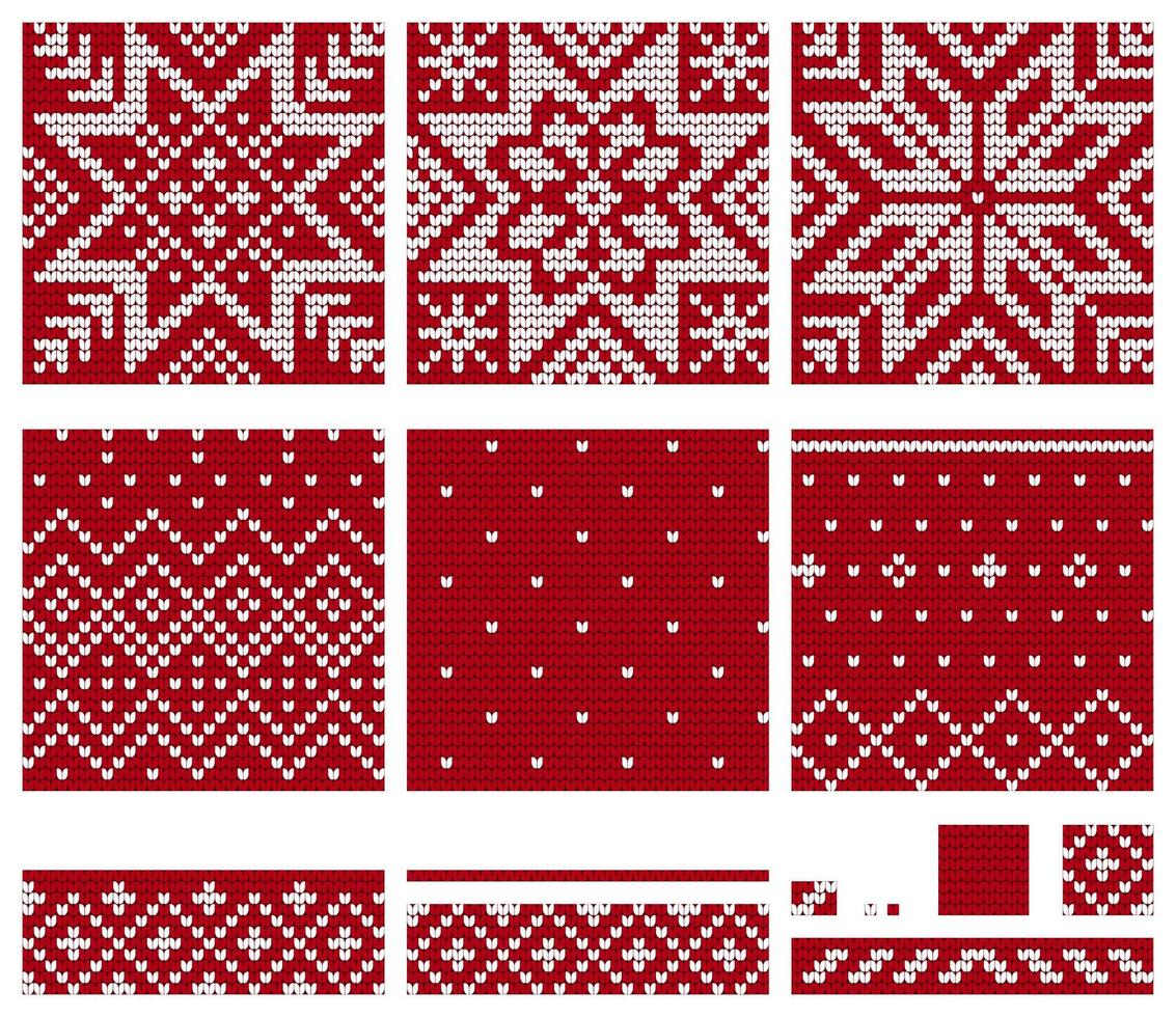 Set of Norwegian Star knitting patterns vector
