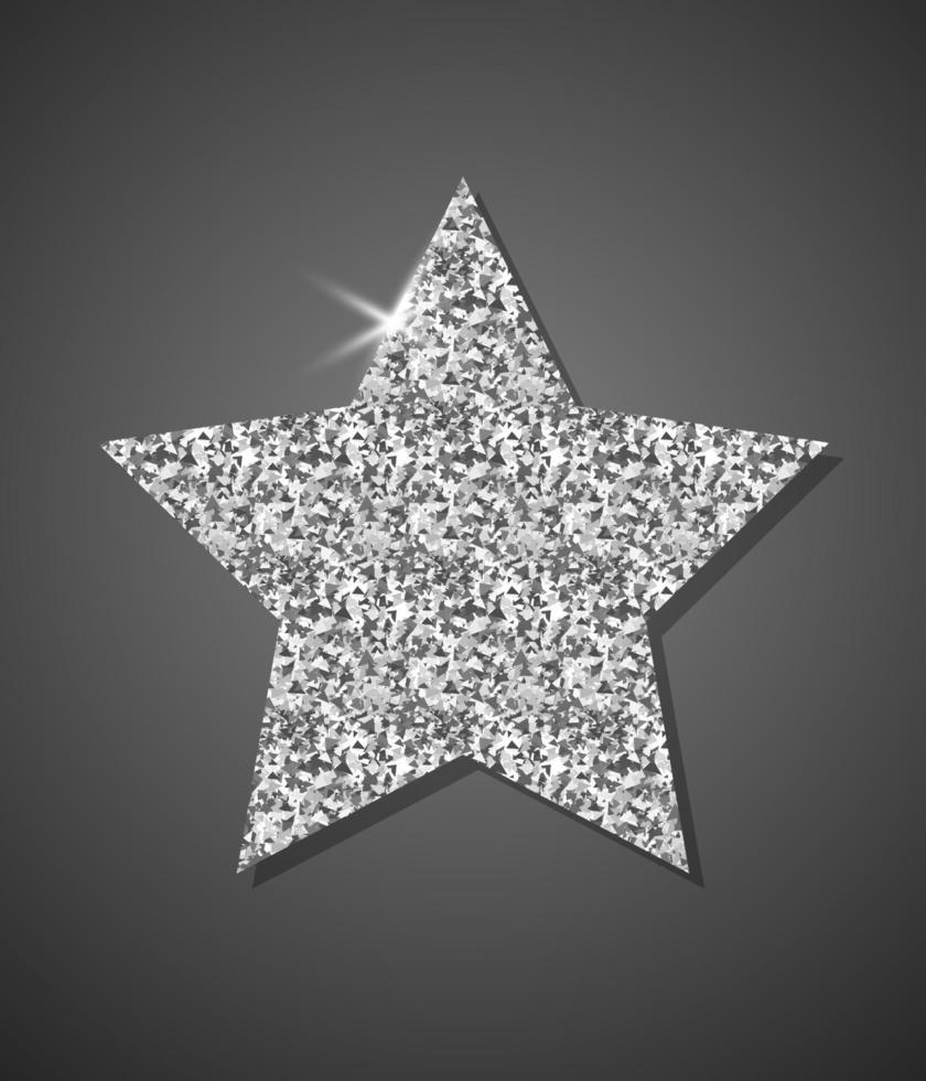 Glitter Silver Star vector