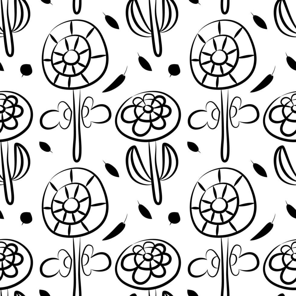 Floral seamless pattern as Scandinavian textile design. Poppy field vector