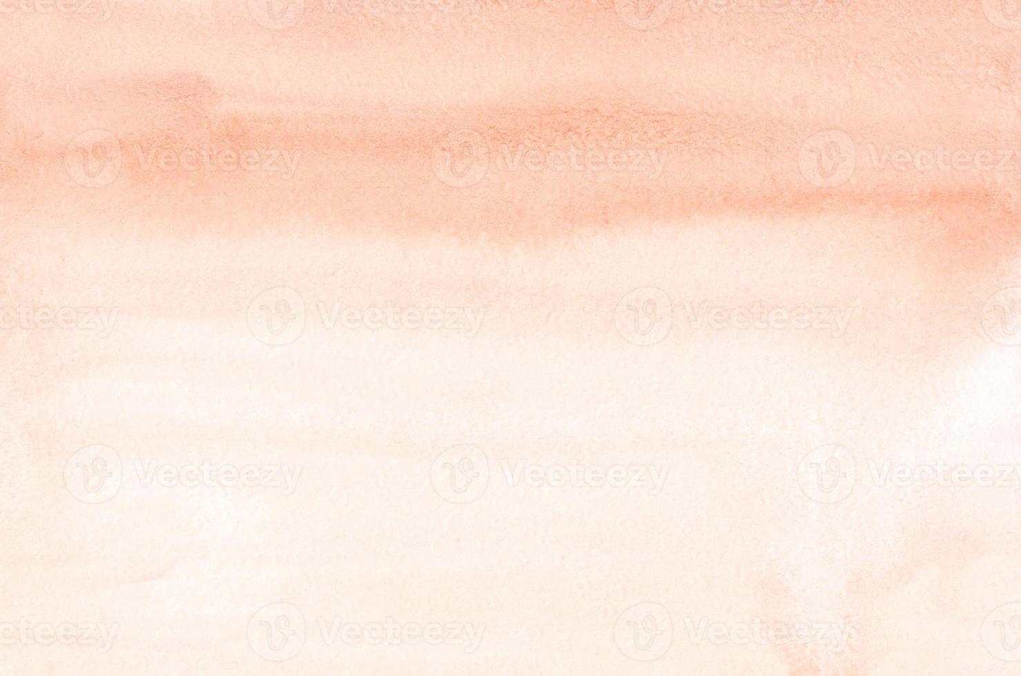 Watercolor light coral gradient background texture. Brush strokes on paper. Peach color backdrop. photo
