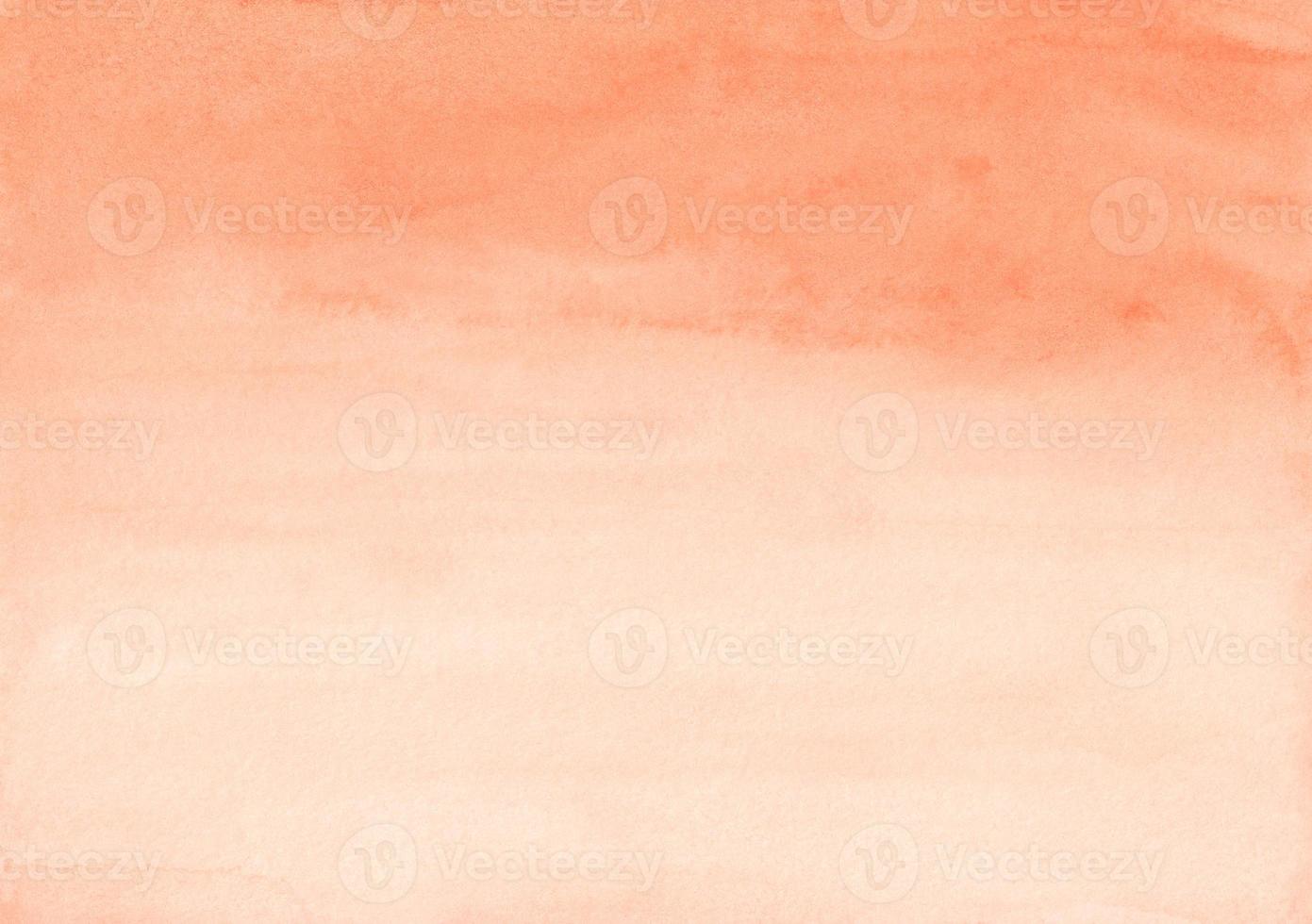 Watercolor light orange gradient background texture. Aquarelle carrot color and white gradient backdrop. Horizontal template. photo