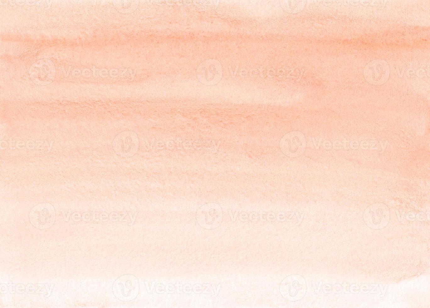 Watercolor light coral gradient background texture. Brush strokes on paper. Peach color backdrop. photo