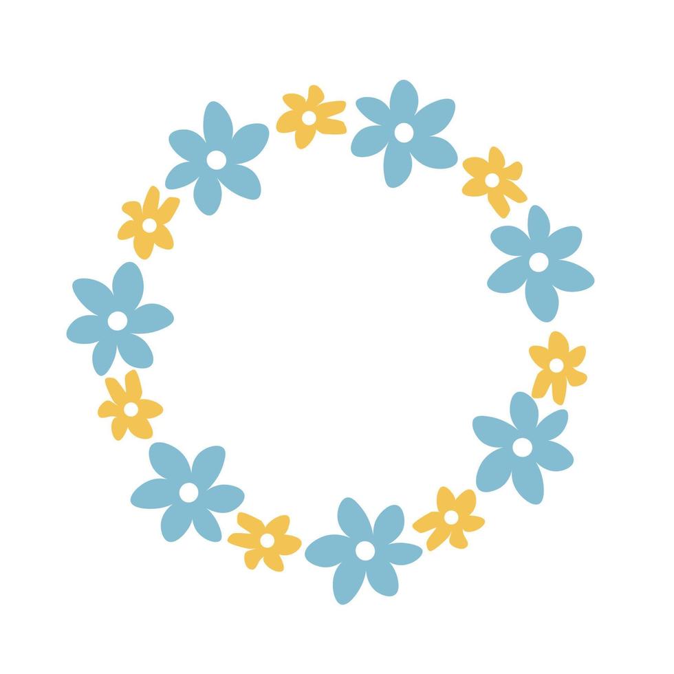 Floral wreath with cute tiny daisies vector