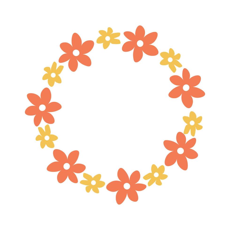Floral wreath with cute tiny daisies vector